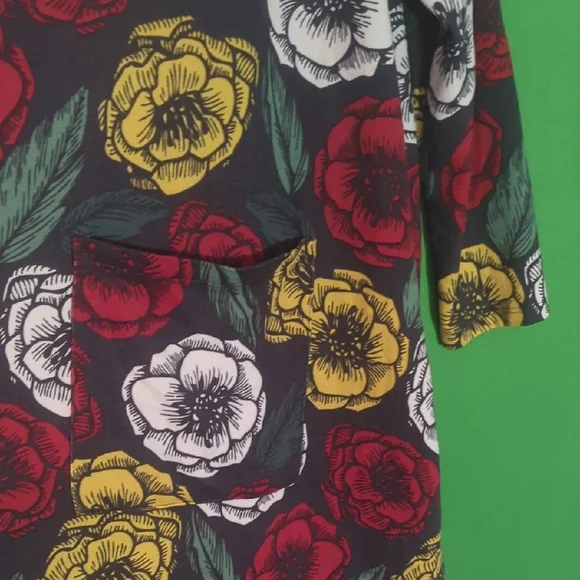 LuLaRoe Floral Open-Front Cardigan - Red, Yellow, White - Picture 4 of 4